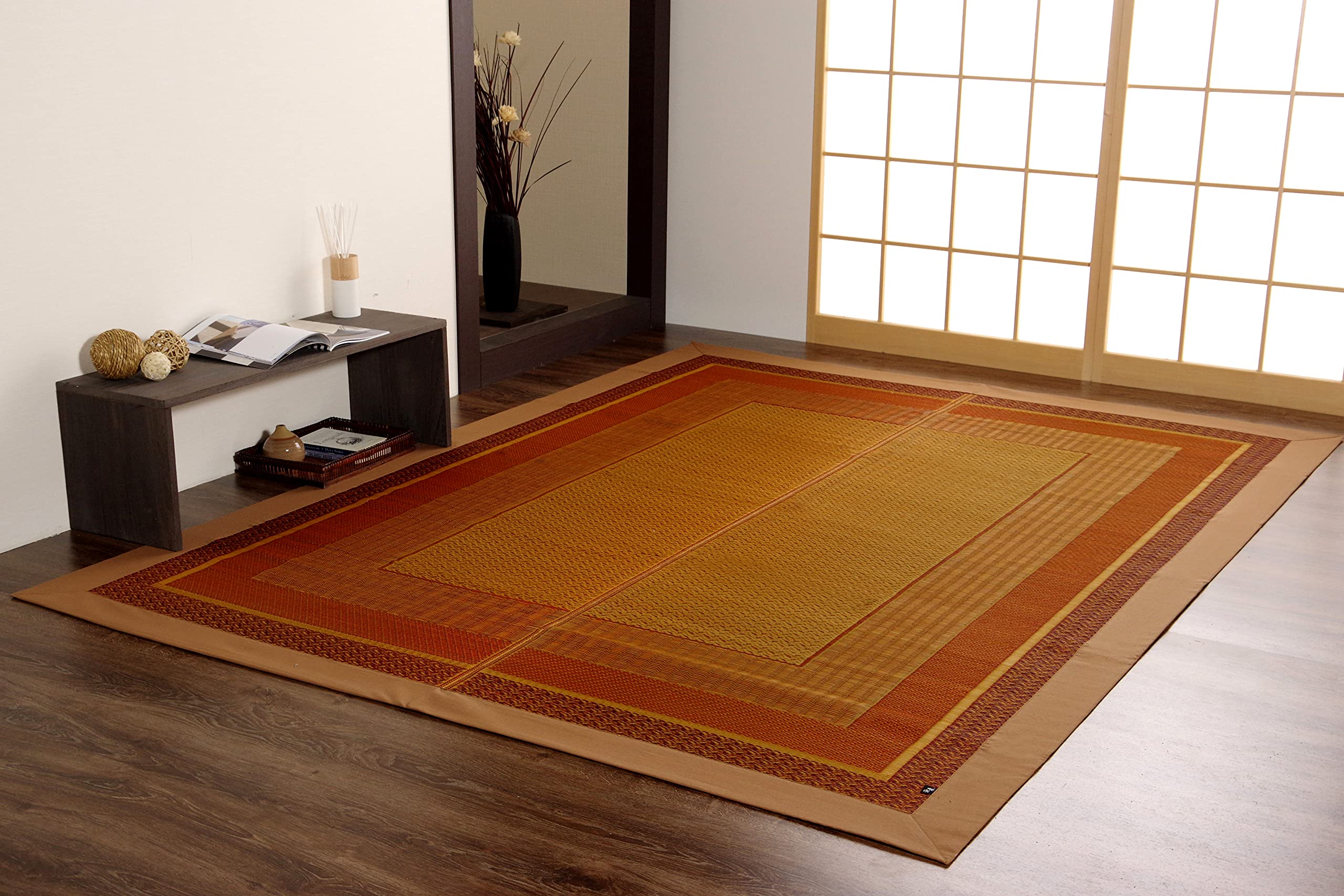 Rakuten - イケヒコ い草 ラグ カーペット 2畳 ランクス 約 191×191cm ベージュ 国産 ヒバ加工 #8200970