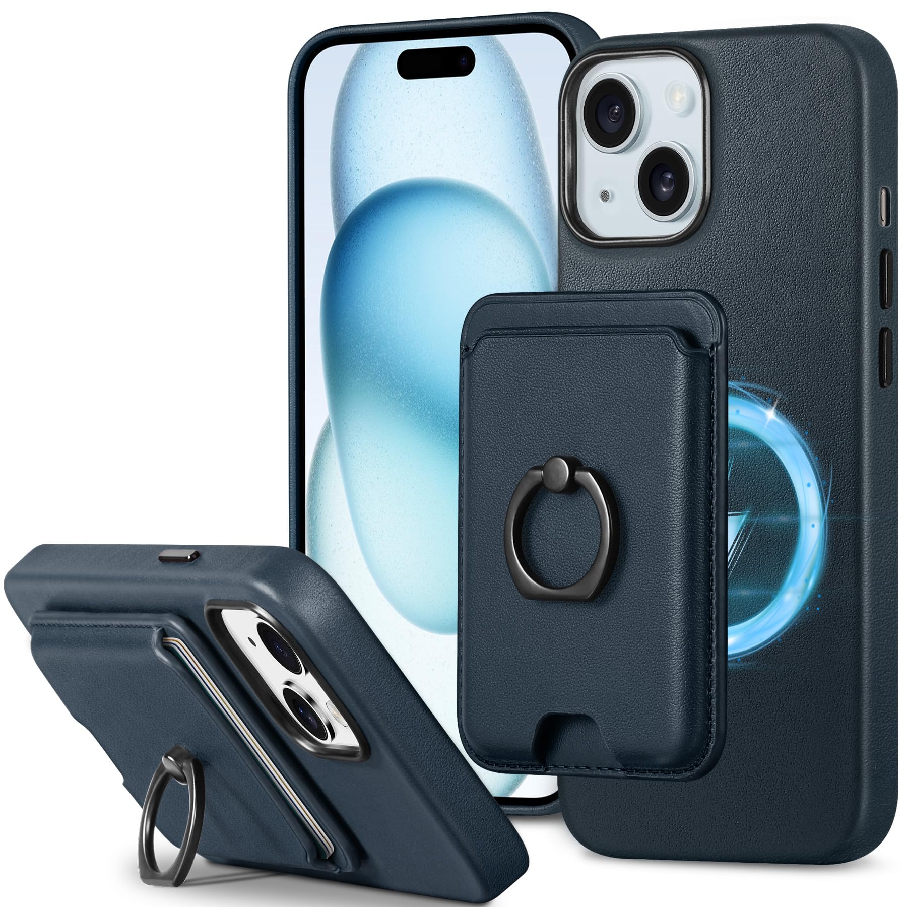 SHIELDON iPhone 15 Plusб  ܳ ϵ奫ɥۥդ 3Ǽ [RFID֥å] դ 쥶 դ...