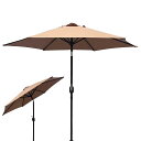 seacall ガーデン傘 パラソル ガーデンパラソル 風に強い 日除け ガーデンマスター 直径 210CM/230CM/270CM ビーチパラソル ヘッドが回転可能 日除け ガーデンマスター 家庭用アウトドア砂浜 簡単に開く (カーキ色, 210CM)