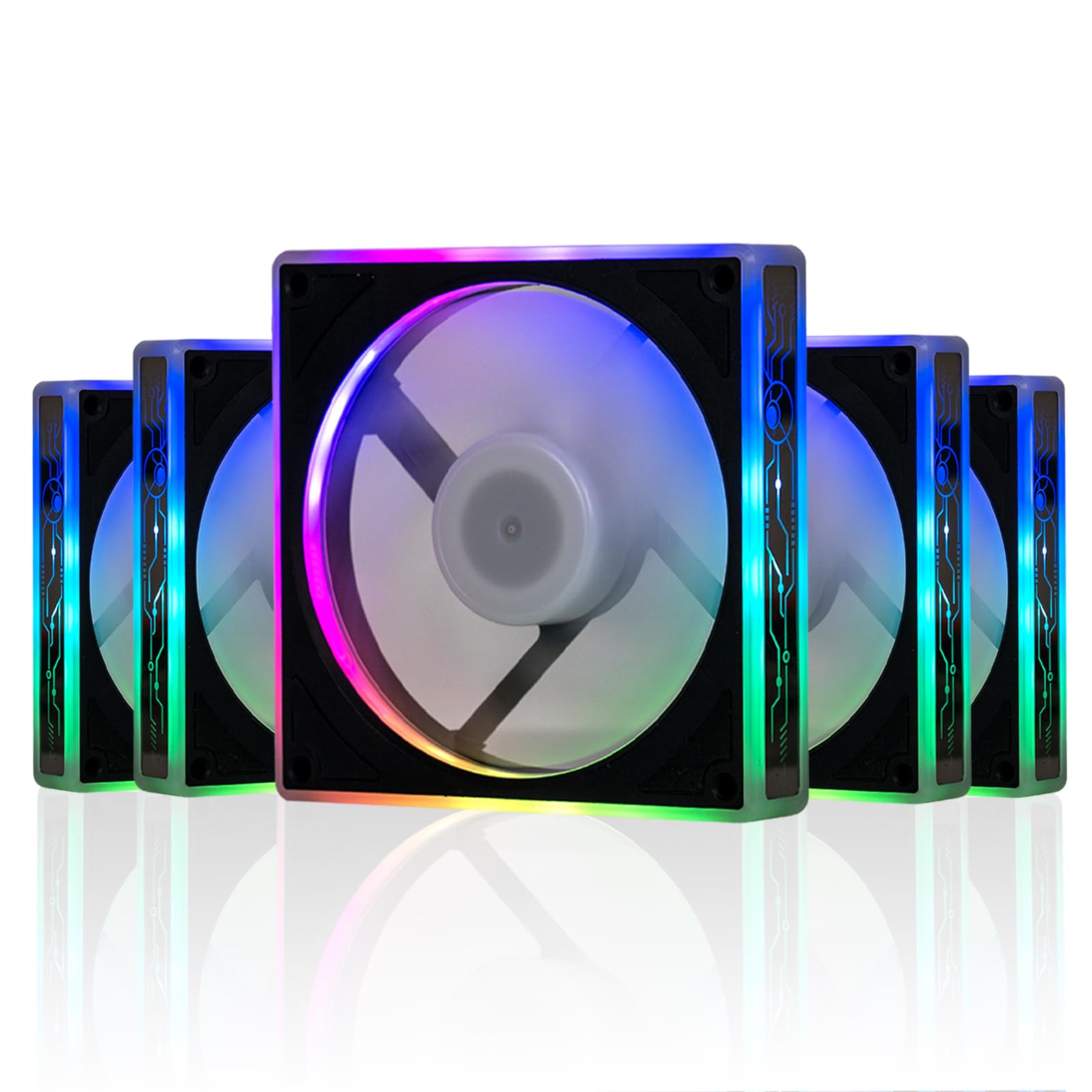 Novonest ARGB PCケースファン 120mm 6PINコネクタ 冷却ファン マザーボード AURA Sync同期/リモコンで..