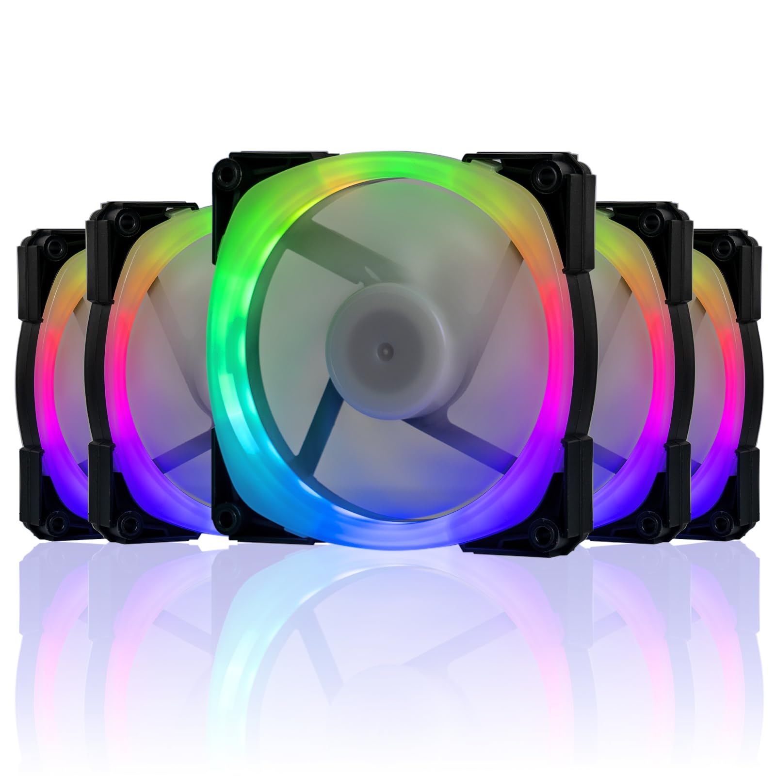 Novonest ARGB PCケースファン 120mm 6PINコネクタ 冷却ファン マザーボード AURA Sync同期/リモコンで..