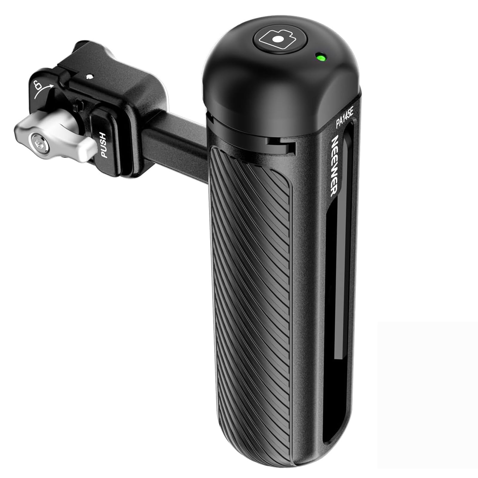 NEEWER クイックリリースサイドハンドル スマホ用 Bluetooth/キャップ/アンチオフコールドシュー付き スマホスタビライザー ビデオリグ用ハンドルグリップ コンパチブル iPhone 16 Pro/16 Pro Max/15 Ultra/Gal