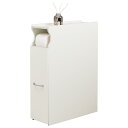 萩原 トイレラック トイレブラシ 収納 スリム 【コストコ トイレットペーパー 対応】 傾斜収納 キャスター 付き 幅19 奥行56.5?101 高さ74?91 ホワイト RTR-1489WH