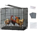 Puhang 鶏用ケージ 大型 鶏かご 鶏小屋 家庭用 飼育ケージ 家禽用ケージ 鶏舎 水入れトレー付き 天井扉 掃除しやすい 通気性 組み立て簡単 1羽 S 50*33*38CM ブラック(付属品:水入れ トレー)
