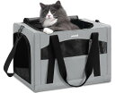 Pecute ペットキャリー 猫キャリー バッグ 手提げ 猫 キャリー ショルダー 猫 きゃりーバッグ 猫 ウサギ 小型犬 小動物用 リュック 通気性 折りたたみ お出かけ ドライブ 旅行 通院 防災 避難用 ライトグレー