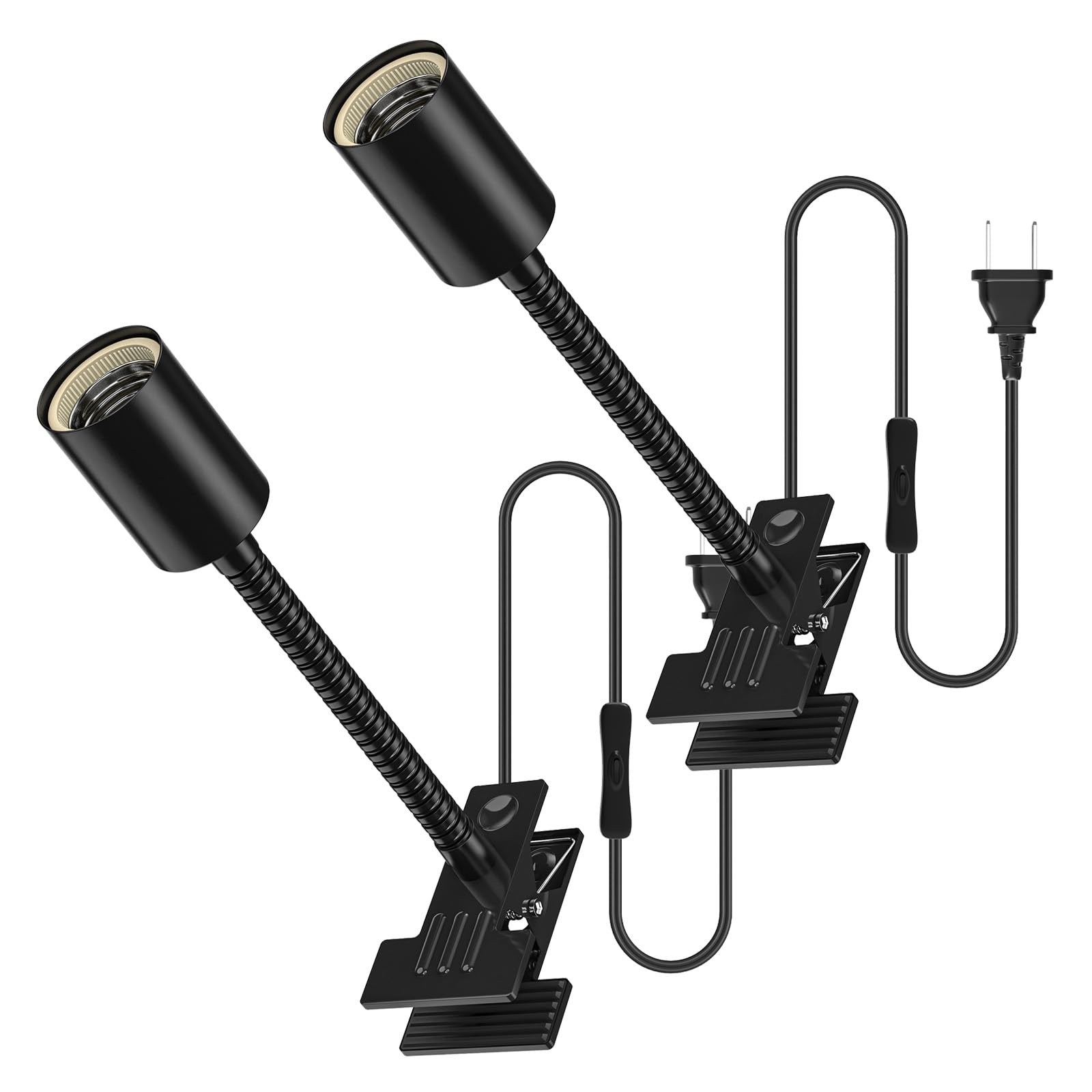Pispoer 電球ソケット E26、クリップライトソケット、植物育成ライトに適しています、スイッチ付き 1.6..