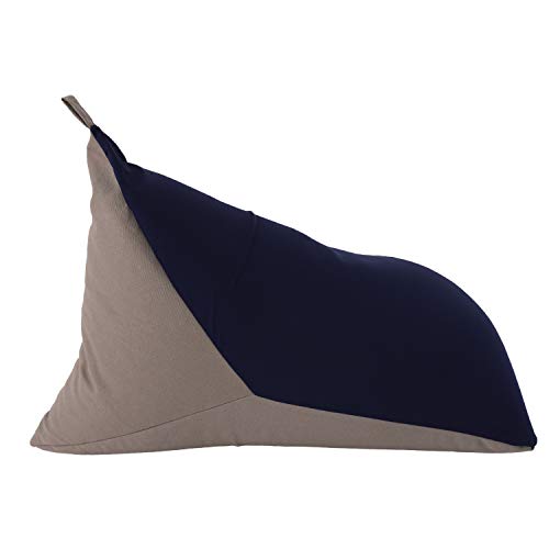 萩原 ビーズクッション ネイビー/グレー 約50×80×50cm 「テトラッド」 ビーズ 補充可能 カラフル 三角