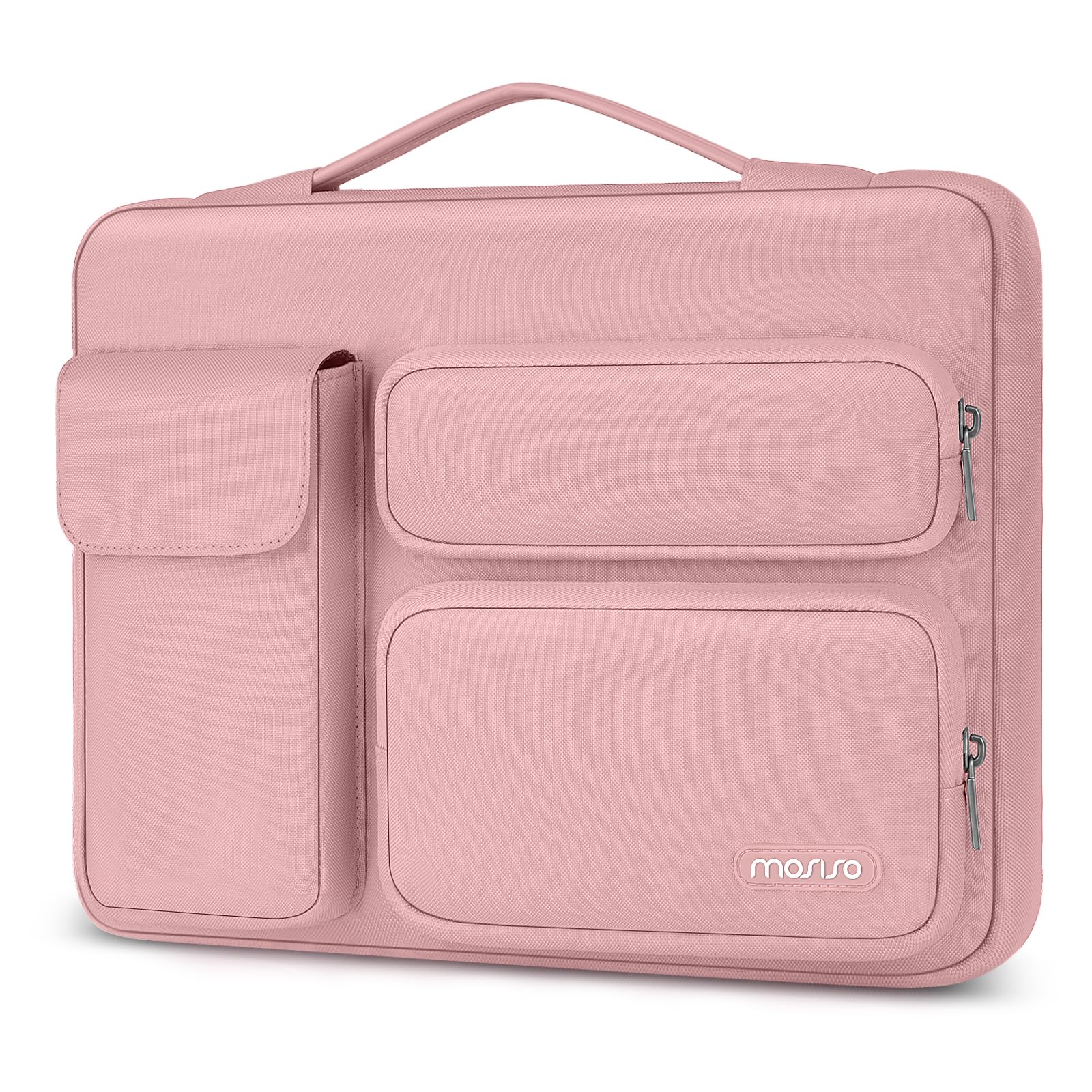 【送料無料】MOSISO パソコンケース 360保護ラップトップスリーブバッグ、対応機種 MacBook Pro 16 インチ 2025-2021 M4 M3 M2 M1、15-15.6インチ ノートパソコン、側開け メッセンジャーバッグ 二つ盛り上がるポケット & 一つフラップポケット(ブラック)