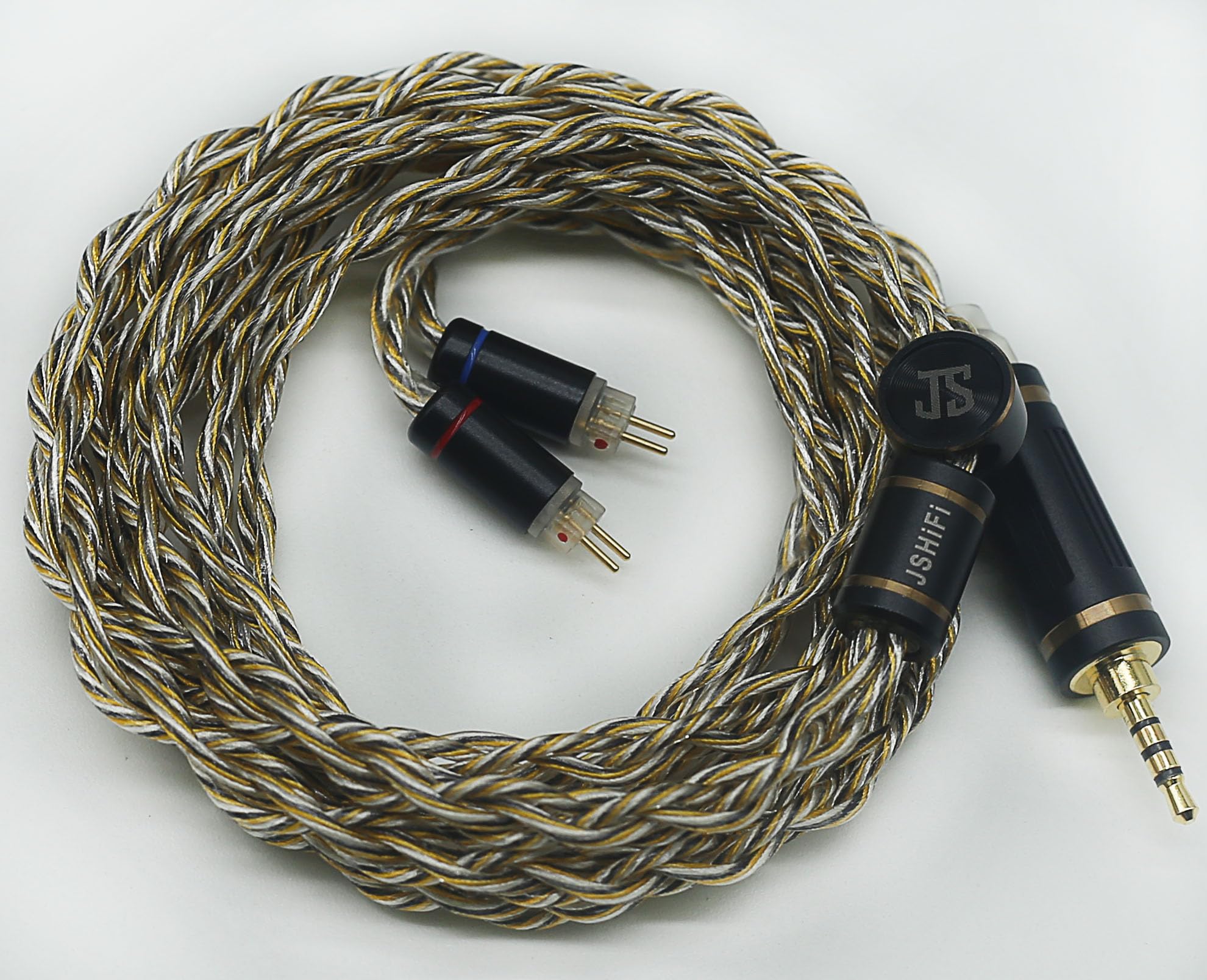 2pin2.5mmリケーブル 4芯金メッキと銀メッキとグラフェン線材 2pinイヤホンアップグレードケーブル 2.5mmイヤフォン交換ケーブル (2pin2.5mm)
