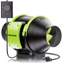 Okryain ダクトファン 100mm ダクト用換気扇 業務用有圧換気扇 無段階風量調速可能 風量348・/h 中間取付形ダクトファン 塗装ブース用 【インボイス制度登録店】 100-120V 部屋換気/DIY塗装/焼肉/温室/ペットトイレ