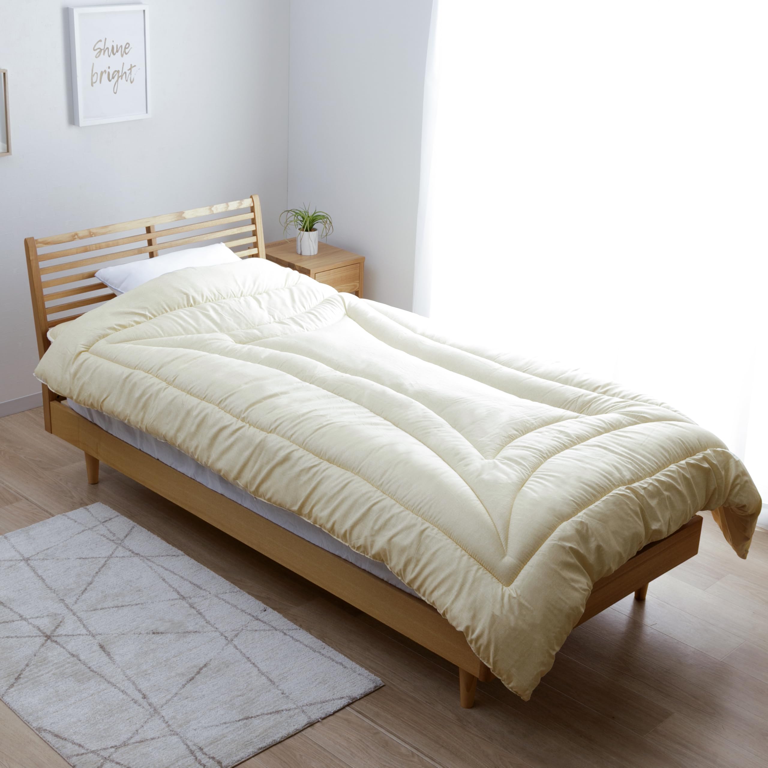 イケヒコ 寝具 掛け布団 洗える 日本製 イリス セミダブルロング 約170×210cm ベージュ 掛布団 コインランドリーで丸洗い・乾燥機OK #1200450022702