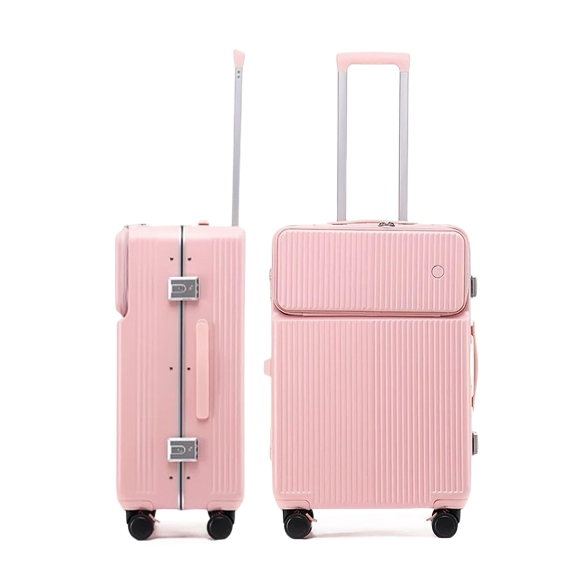 [Spyplan] キャリーケース ストッパー付き スーツケース 機内持ち込み トップオープン 可愛い 多機能 キャリーバッグ アルミフレーム 側面フック カップホルダー付き キャスターロック付き ins人気 レディース トランクケース TSAロック搭載