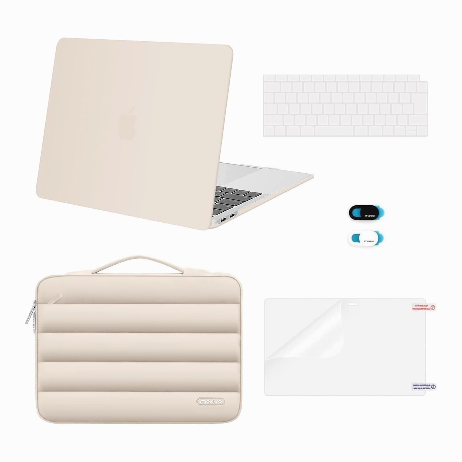 MOSISO 対応機種 MacBook Air 13インチ ケース 2021 2020 2019 2018発売 A2337 M1 A2179 A1932、(プラスチック)シェルケース & フリースリーブバッグ & (日本語 JIS配列)キーボードカバー &