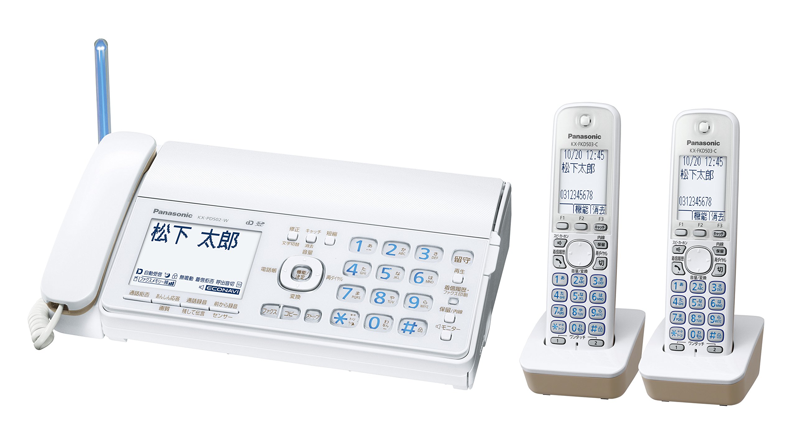 ѥʥ˥å ä ǥ륳ɥ쥹FAX ҵ2դ 1.9GHz DECT ۥ磻 KX-PD502DW-W