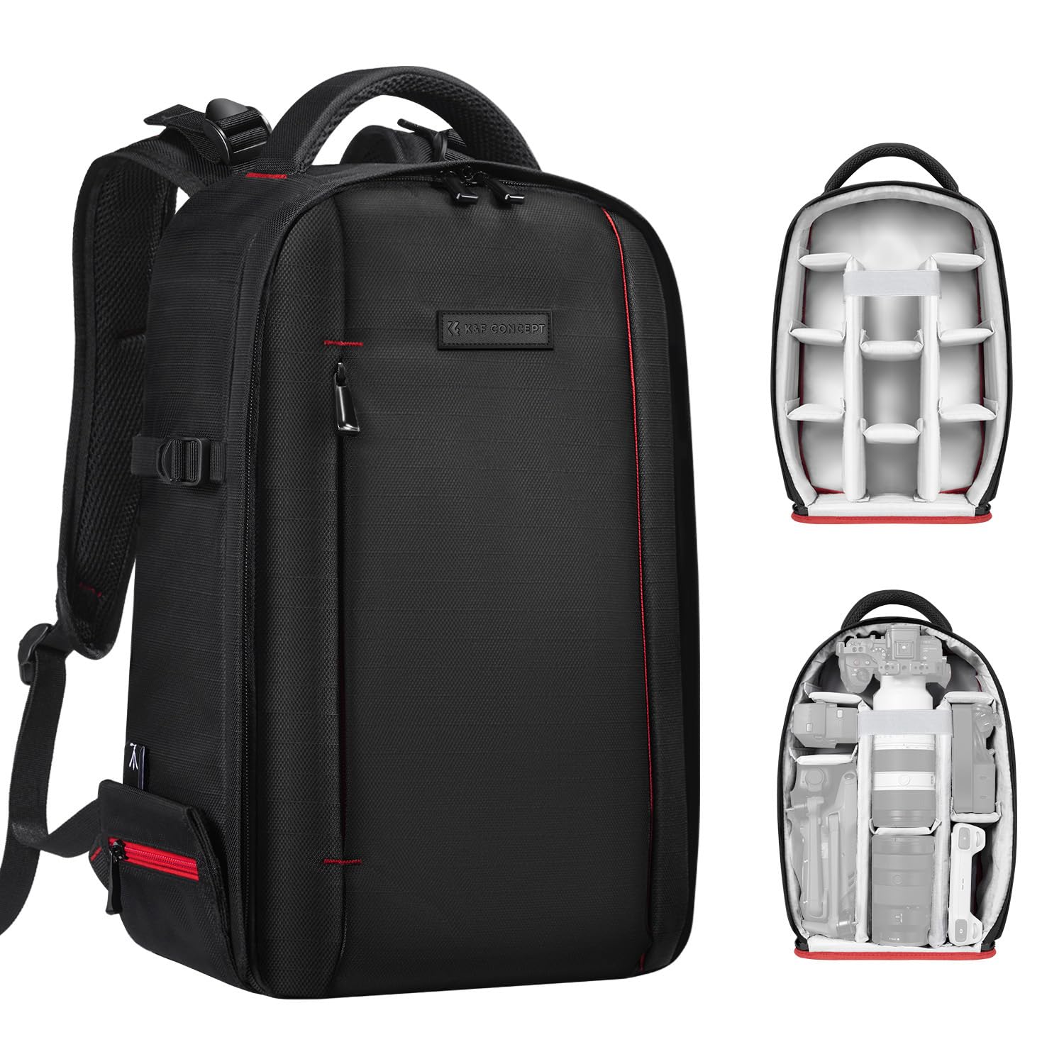 Rakuten - [K&F Concept] カメラバッグ カメラリュック カメラバックパック リュックサック 18L 大容量 おしゃれ 軽量 一眼レフ/14インチpc/三脚収納可 撮影バックパック 撥水加工 トラベル 外出/登山/旅行/アウトドア撮影に適用バックパック