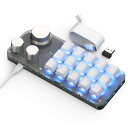 SIKAI CASE 新型番 15キー プログラマブルキーボード 2023改良 片手キーボード メカニカルキーボード【2.4G接続 Bluetooth接続 7色RGB 回転ノブ 18キャラクタ 6連打】2.4GHzレシーバ付き 3モード連続 カスタム可能な