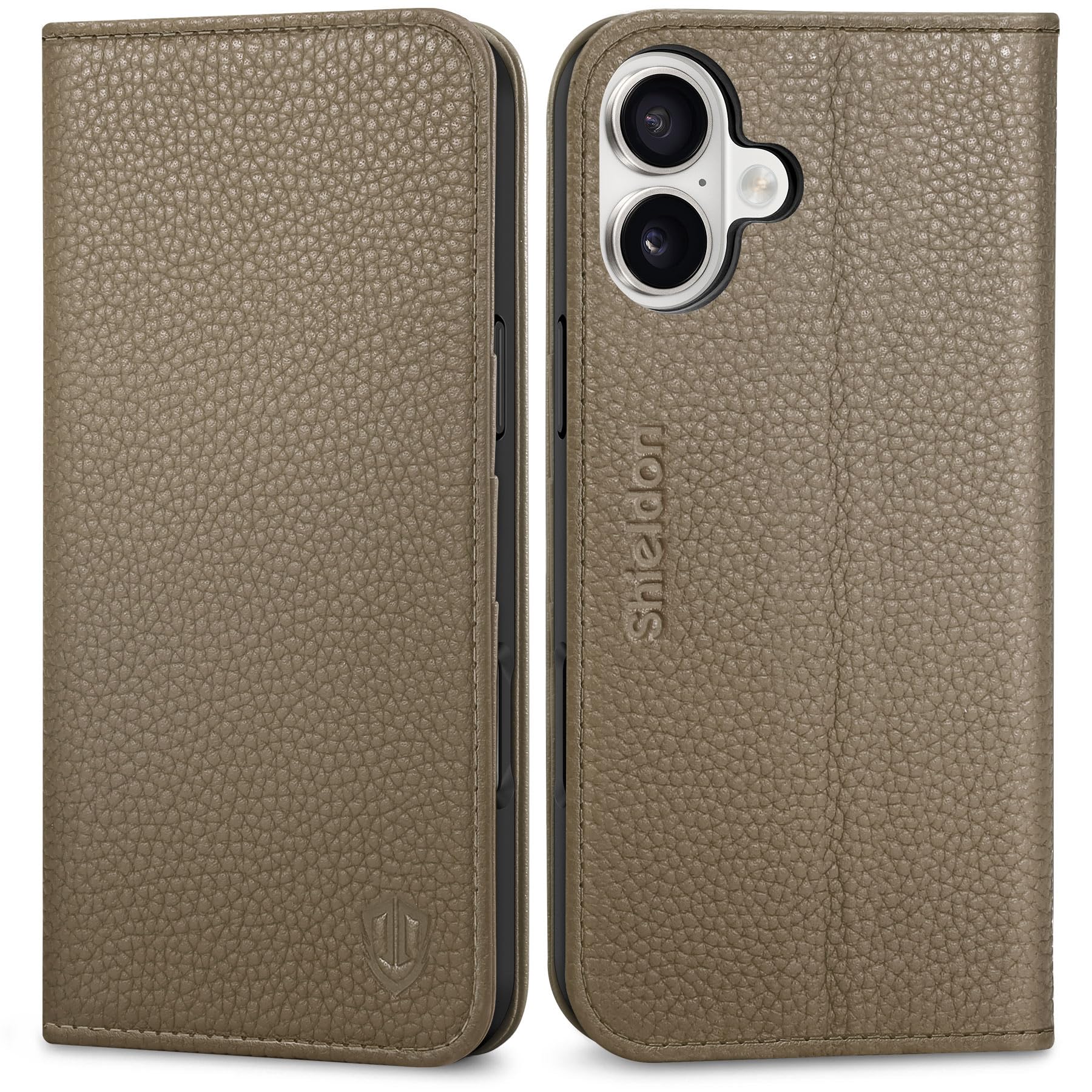 SHIELDON iPhone 16Plus 対応ケース 本革 手帳型 アイホン 16 Plus スマホカバー 衝撃吸収 TPU素材 カード収納 横置きスタンド機能 マグネット内蔵 [RFIDブロッキング] 全面保護 あいふぉん 16 プラス 対応 スマホ