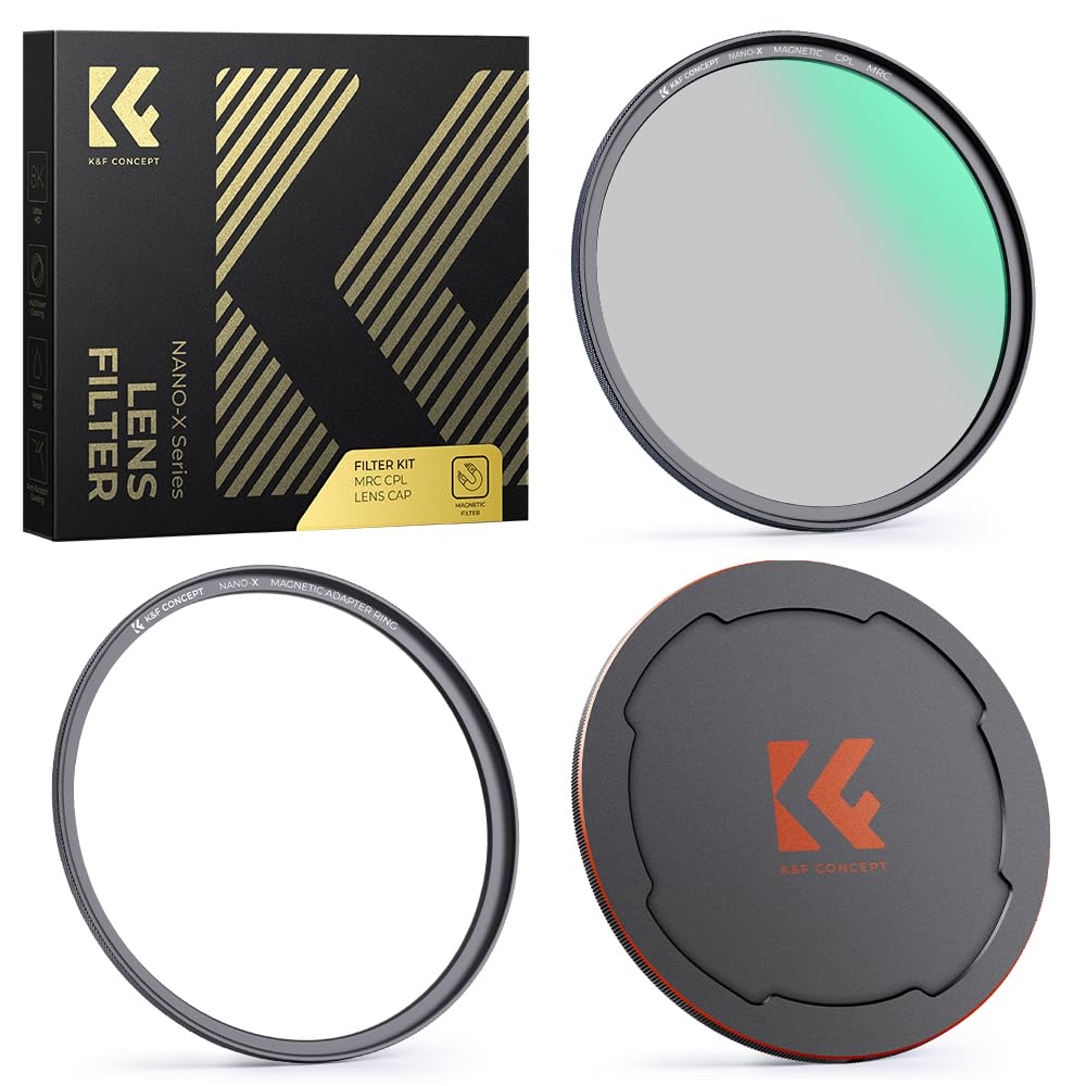 Rakuten - K&F Concept 67mm マグネットCPLフィルター+レンズキャップセット 磁気吸着 装着便利 日本製AGC光学ガラス サーキュラー コントラスト 反射調整用 28層ナノコーティング 超薄型 撥水防汚キズ防止 風景撮影のレンズフィルター【メーカー直