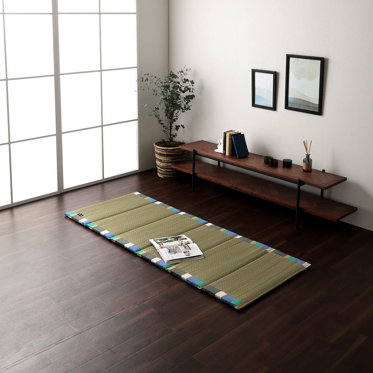 Rakuten - イケヒコ い草 マット いろは 6つ折り グリーン 約70×180cm くつろぎ クッション お昼寝 日本製 コンパクト収納 #7570599