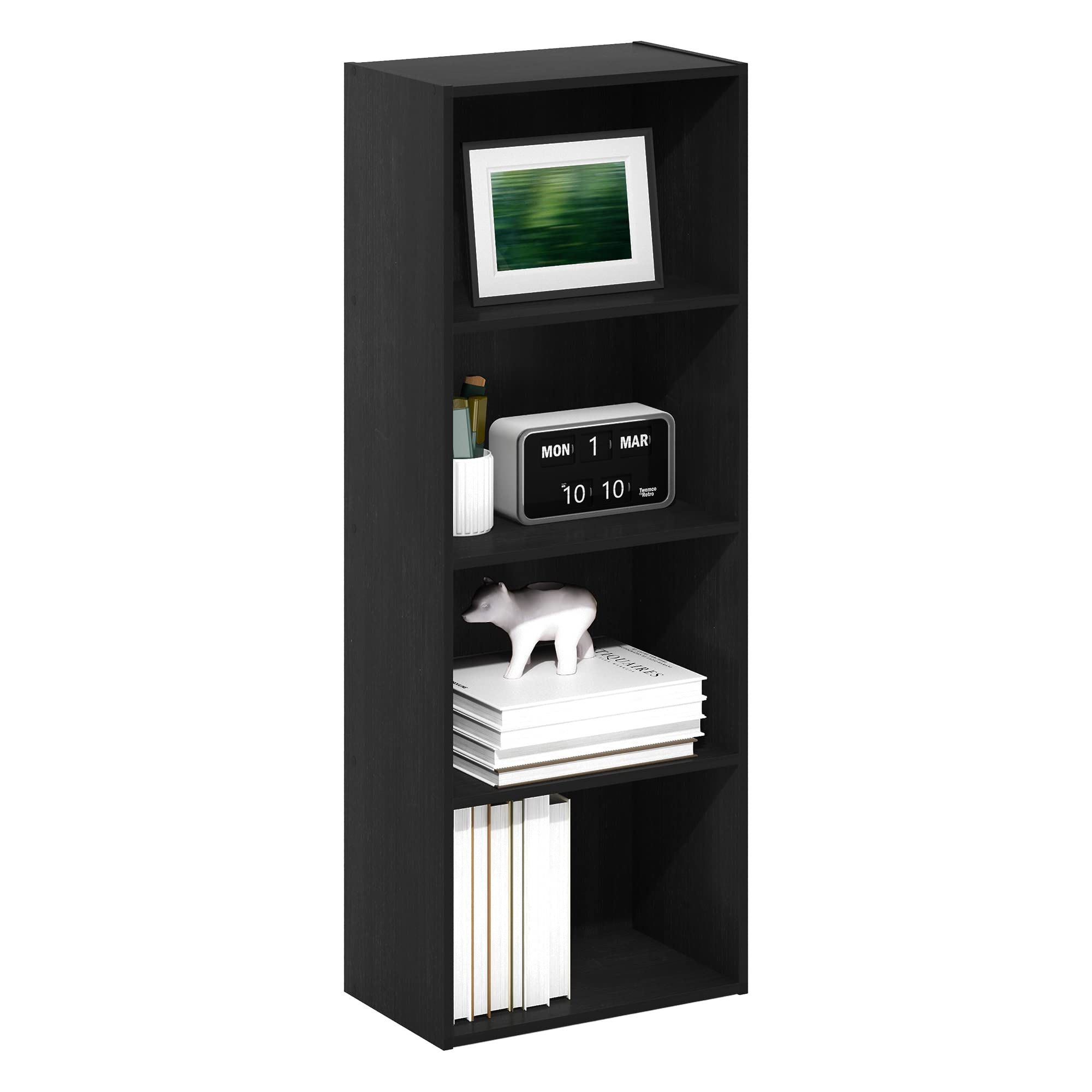 Rakuten - フリノ(Furinno) 本棚 カラーボックス Luderシリーズ 4段 幅39.5×奥行23.7×高さ105.9cm ブラックウッド 【日本正規輸入品】 21051BKW