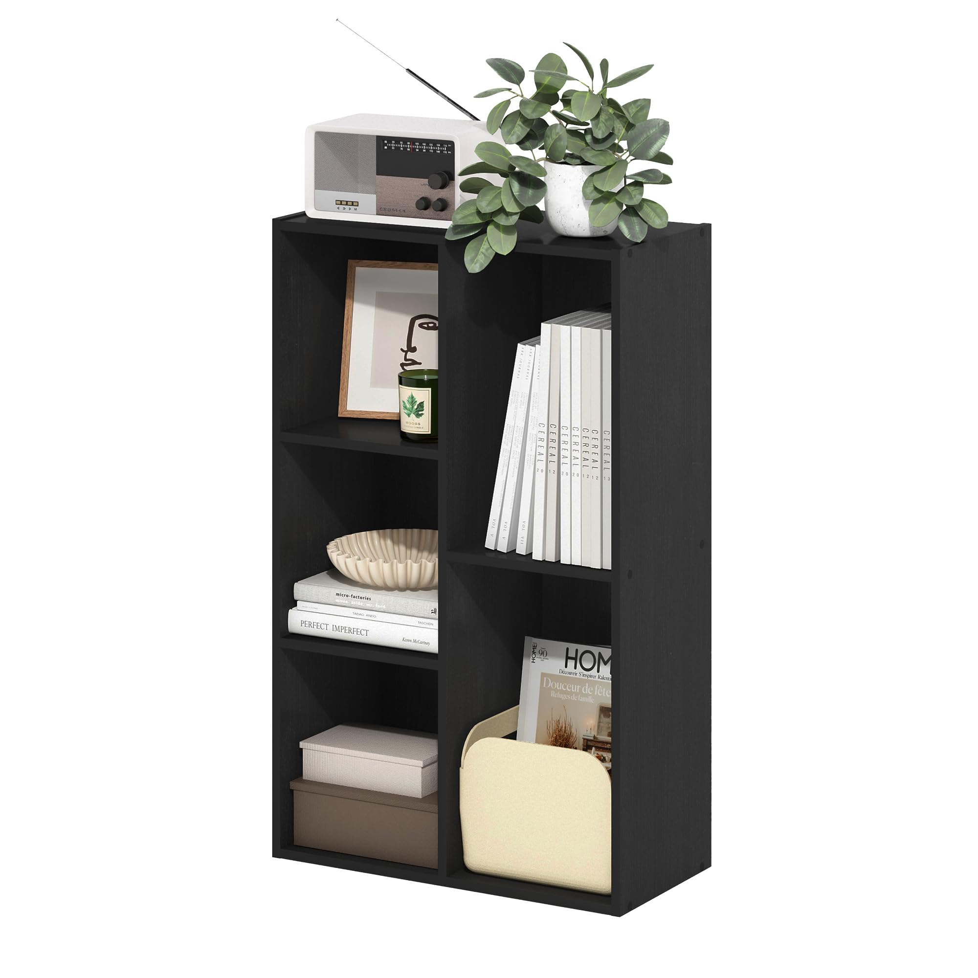 Rakuten - フリノ(Furinno) 本棚 カラーボックス Luderシリーズ ブラックウッド 5枠 【日本正規輸入品】