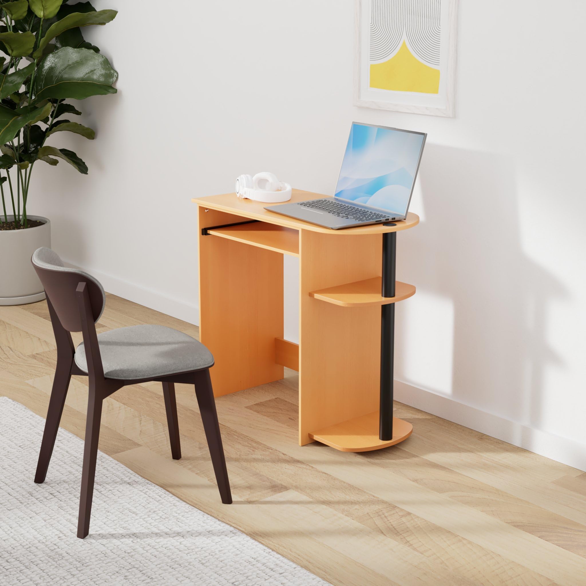 フリノ(Furinno) コンパクトパソコンデスク Simplisticシリーズ デスク収納 整理ラ...