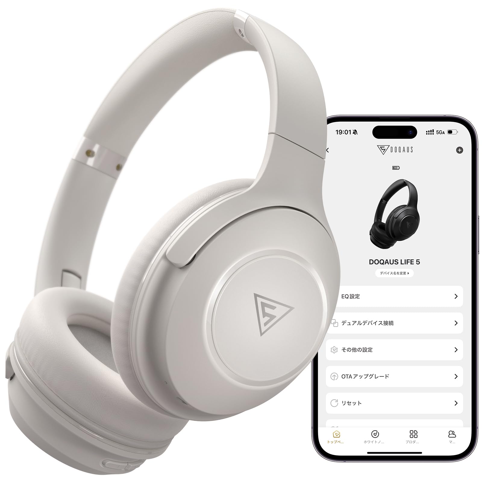 �إåɥۥ� DOQAUS(�ɥ�����) �إåɥۥ� Bluetooth 5.3 Ķ���̥����� �磻��쥹�إåɥۥ� ����70����Ϣ³���� 3EQ�⡼�� ͭ��̵��ξ...