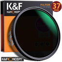 レンズフィルター K F Concept NDフィルター 37mm 可変式 ND2-ND32 減光フィルター X状ムラなし 超薄型 レンズフィルター ネコポス 送料無料