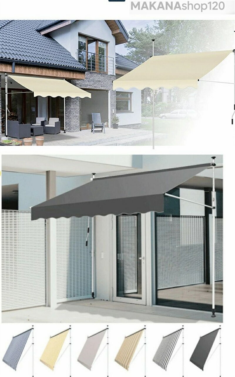 「スーパーセール期間中　10倍ポイントGET」【2025新登場】オーニングテント 幅100/1.5/2/2.5/3/3.5/4m 日よけ 巻き取り式 サンシェード 2.15M-3.1M高さの調節が可能 目隠し 紫外線 UV カット 撥水加工 目かくし 日除け クールサマーオーニング 簡単設置 突っ張り雨よけ