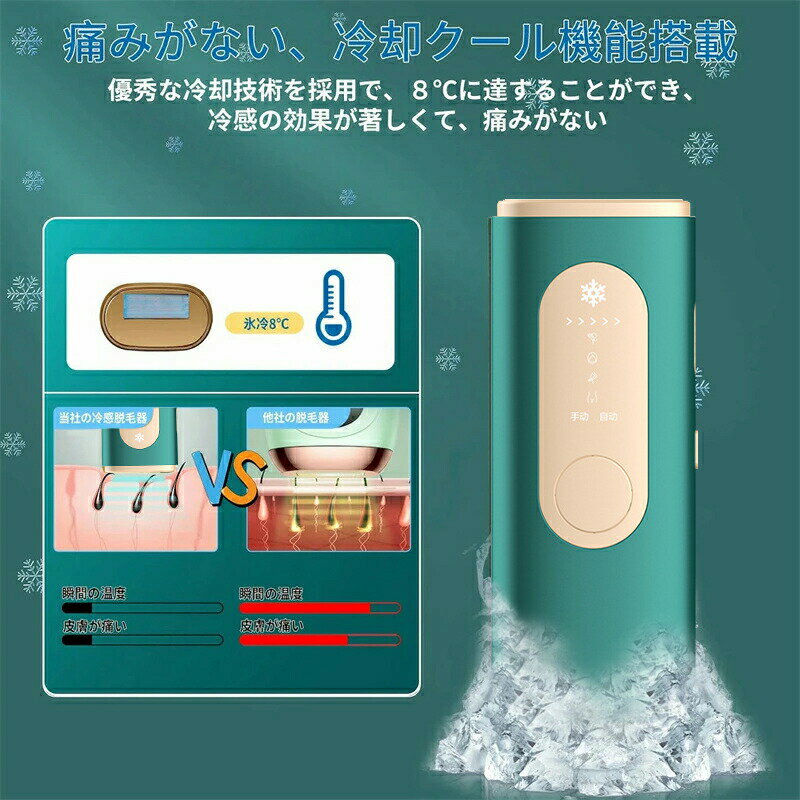 【最新型】 家庭用脱毛器 IPL 光美容器 痛くない冷感脱毛器 VIO対応 男女兼用 脱毛器 永久脱毛 無期限照射回数 クール機能 ひんやり美肌機能IPL脱毛 ...
