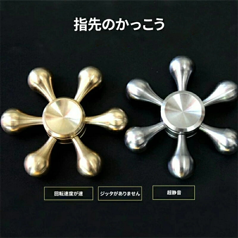 新型DIY ハンドスピナー 水道 Hand Spinner ストレス解消 6枚翼リムーバブル 高速...