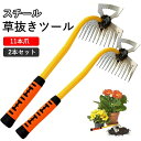 2本セット 11本爪 草抜き 草取り 道具 2in1多機能 根こそぎ 草取り器 便利 くわ 芝生 庭 雑草抜き 道具 雑草取り器具 片手鍬 菜園鍬 ステンレス製...