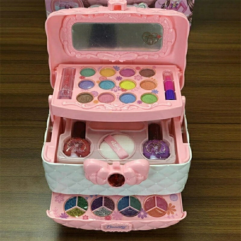 こども メイクセット メイクセット キッズ お化粧セット おもちゃ コスメセット お化粧セット 子供 無害 子供 用 メイク セット 安全 本物 ごっこ遊び メイクセット メイクおもちゃ キッズ プリンセス コスメティック アイシャドウ リップグロス 洗える