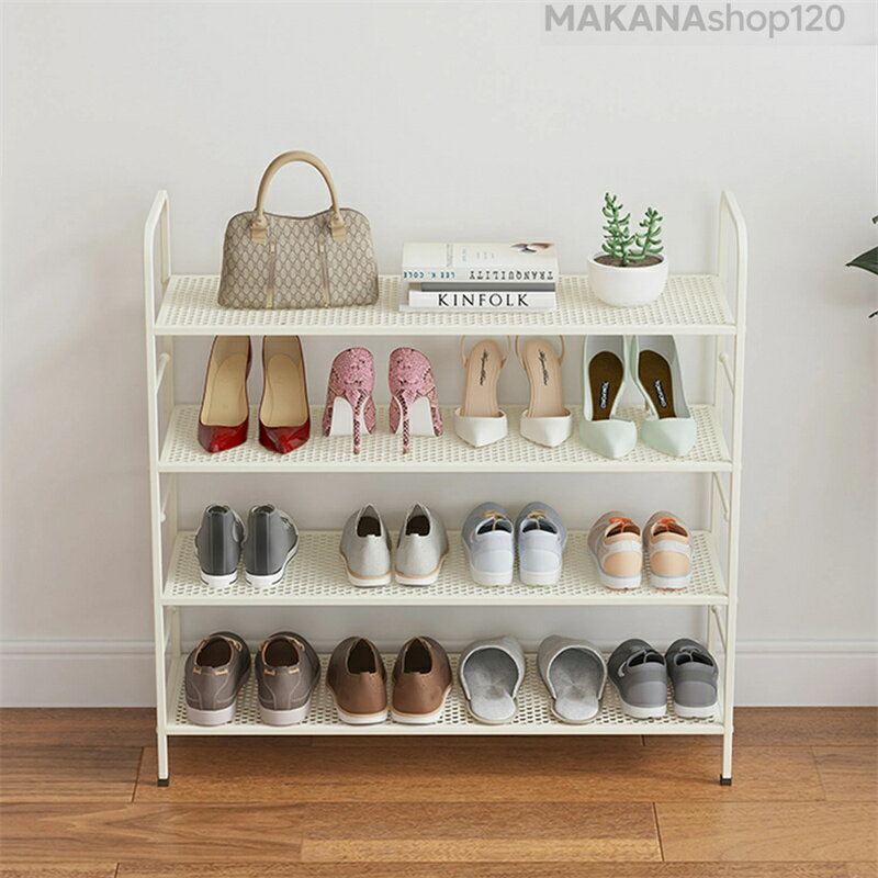 【楽天スーパーSALE！一週間限定10％OFF！】シューズラック 組み立て式 幅約70/90cm スリム 大容量 省スペース 靴収納 下駄箱 ウォームホワイト 鉄製 誕生日 ハロウィン クリスマス プレゼント