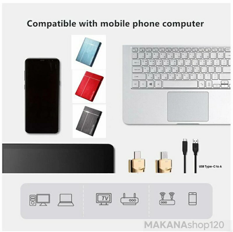 【楽天スーパーSALE！一週間限定10％OFF！】SSD 1TB 外付 ポータブルSSD 外付けハードディス USB-A/USB-C両対応 500GB 超薄型ポータブル ハードディスク 2TB USB3.1 Type-C 対応 スマホ互換可 耐衝撃【2025新登場】 - Image 2