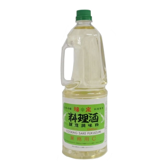 ※こちらの商品は、1梱包10本まで可能です 名称 料理酒 内容量 1．8L 保存方法 常温品 賞味期限 2ヶ月以上 原材料名 米と米麹の醸造調味料、水あめ、食塩、アルコール、調味料、酸味料　 製造者 福泉産業（株）静岡県富士市　 ・アルコール分12％以上　13％未満 ・塩分　1.9％以上　2.2％未満業務用　料理酒！ 魚・肉の臭みをなくし、まろやかなコクだしにお使いください。