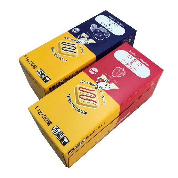 【各1箱】キューピー いちご＆マーガリン　11g＊20個入　/　ブルーベリー＆マーガリン　11g＊20個入　【冷蔵】