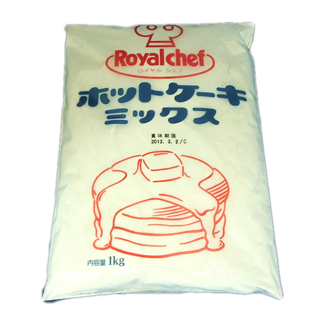 名称 ホットケーキミックス 内容量 1kg 保存方法 常温品（直射日光、高温、多湿、においの強いもののそばを避けて保存ください） 原材料名 小麦粉、砂糖、でん粉、ぶどう糖、脱脂粉乳、食塩、加工でん粉、ベーキングパウダー、香料、着色料(ビタミンB2) 賞味期限 3ヶ月以上 販売者 ユーシーシーフーヅ(株)神戸市中央区業務用ホットケーキミックス！ 独自のノウハウで開発したホットケーキ専用のミックス粉です。 牛乳と卵を加えて、フライパンで丸く厚めに焼き上げます。