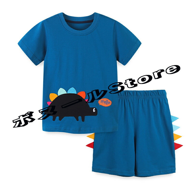 【クーポン利用で→300円OFF 送料無料】2個セット 上下セット 恐竜半袖 Tシャツ ザウルスシリーズ ダイナソー 男の子 子ども服 グッズ プレゼント コミックT 恐竜Tシャツ