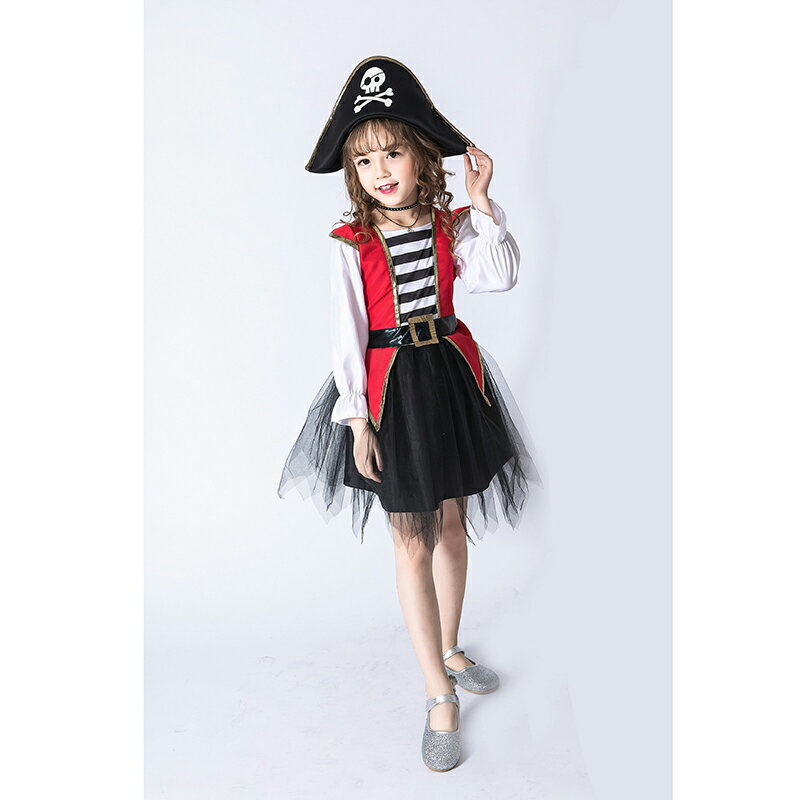 【SS限定★10%OFF! 送料無料】 海賊服 ハロウィン 子供 衣装 女の子 ベイビー 衣装+帽子 ハロウィン コスプレ 文化祭 可愛いお姫様 演劇 子供用コスチューム 女の子 Halloween衣装 仮装変装 cosplay ハロウイングッズ　イベント コスプレ 発表会