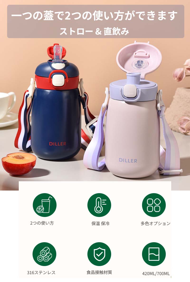 【50円クーポン配布中!】 水筒 キッズ 子供用 直飲み ストロー おすすめ 小学生 男...