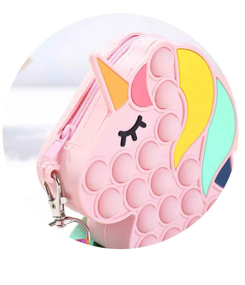 【SS限定★10%OFF!7色】 ユニコーンの形 レディース サッチェルバッグ ショルダーバッグ プッシュポップ ストレス解消グッズ プッシュ ポップ バブル 知育 スクイーズ 玩具 カラフル バブル感覚 プッシュポップポップ ストレス プッシュ makaron-10003937 マカロンストア サンプル画像2
