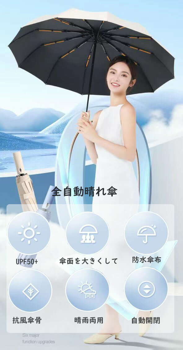 【200円クーポン配布中!】 日傘 折りたたみ 3段折りたたみ傘 晴雨兼用 自動開閉 軽量 UVカット 完全遮光 高強度 超撥水100% 遮熱 涼しい 風に強い 携帯便利 簡単収納 耐風撥水 紫外線対策 耐風構造 男性 女性 レディース メンズ プレゼント母の日 ギフト