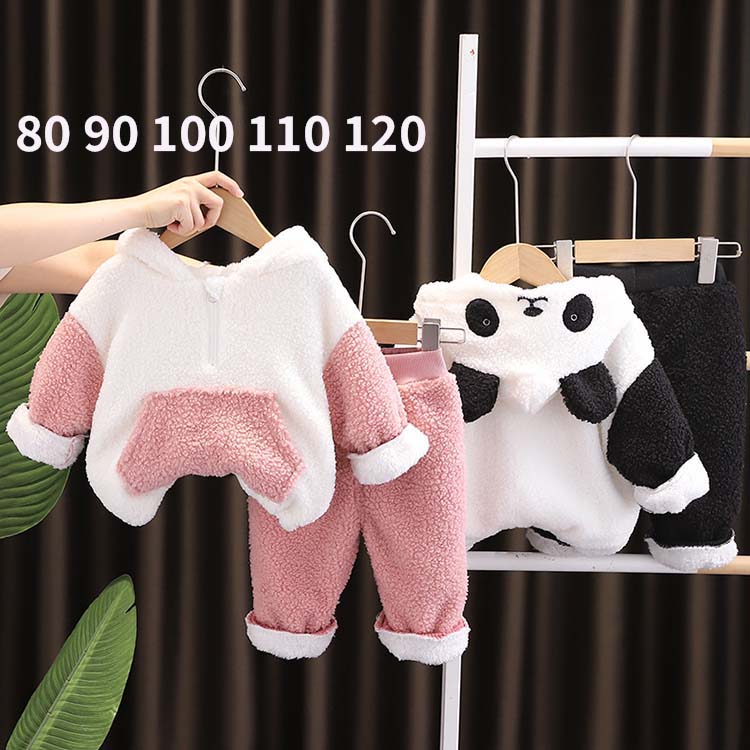 【200円クーポン配布中! 送料無料】 キッズ ベビー服 上下セット ウサギ耳 セットアップ パンダ アウタ..