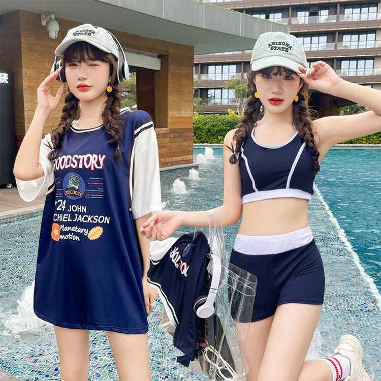 水着 レディース 体型カバー 韓国風 露出控え 中学生 高校生 大学生 大きいサイズ かわいい 3点セット セットアップ 水着 ファション おしゃれ 韓国風 ラッシュガード ガールズ スポーツ 小胸にも 夏 ショートパンツ 写真映えいい 少女 セパレート