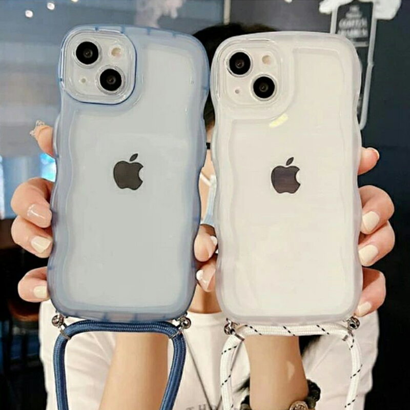 Rakuten - スマホショルダー ケース iPhoneケース クリア うねうね なみなみ ストラップ付き 落下防止 iPhoneケース うねうね なみなみ iPhone 12Pro max ケース ウェーブケース iPhone SE2 SE3 ケース iPhone 11