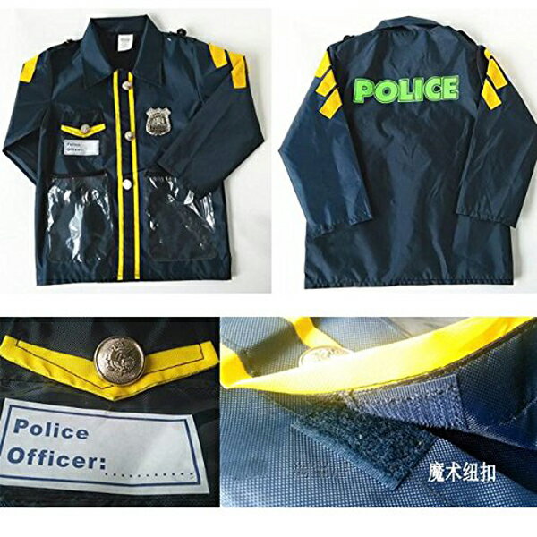 ハロウィン コスプレ 警察服 police man ポリス 警察官 コスプレ衣装 消防士 消防服 消防隊員 男の子 女の子 コスチューム 子供用 仮装 キッズ用 舞台衣装 演出 5/6点セット 警察官 消防士に変身 makaron-10006084 マカロンストア サンプル画像3