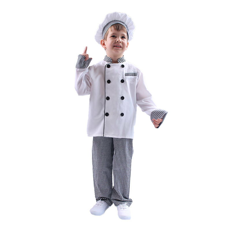 ハロウィン コスプレ衣装 キッズ 男の子 女の子 子供用 シェフ コック 料理人 ハロウィーン仮装 演出 舞台劇 Cosplayパーティー コスチューム 学園祭 文化祭 ハロウィン子供服 仮装 makaron-10006025 マカロンストア サンプル画像2