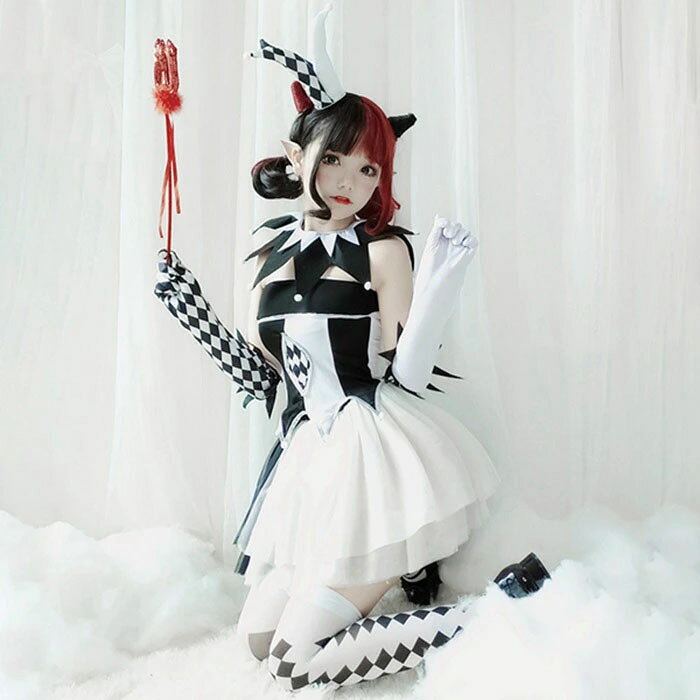 ハロウィン コスプレ 5点セット 小悪魔 魔女 魔法使い 悪魔 巫女 レディース 衣装 仮装 ワンピース コスチューム コス cos 大人用 コスプレ衣装 おすすめ 舞台 演出服 文化祭 宴会 余興衣装 おしゃれ 海外イベント Halloween makaron-10006198 マカロンストア サンプル画像3