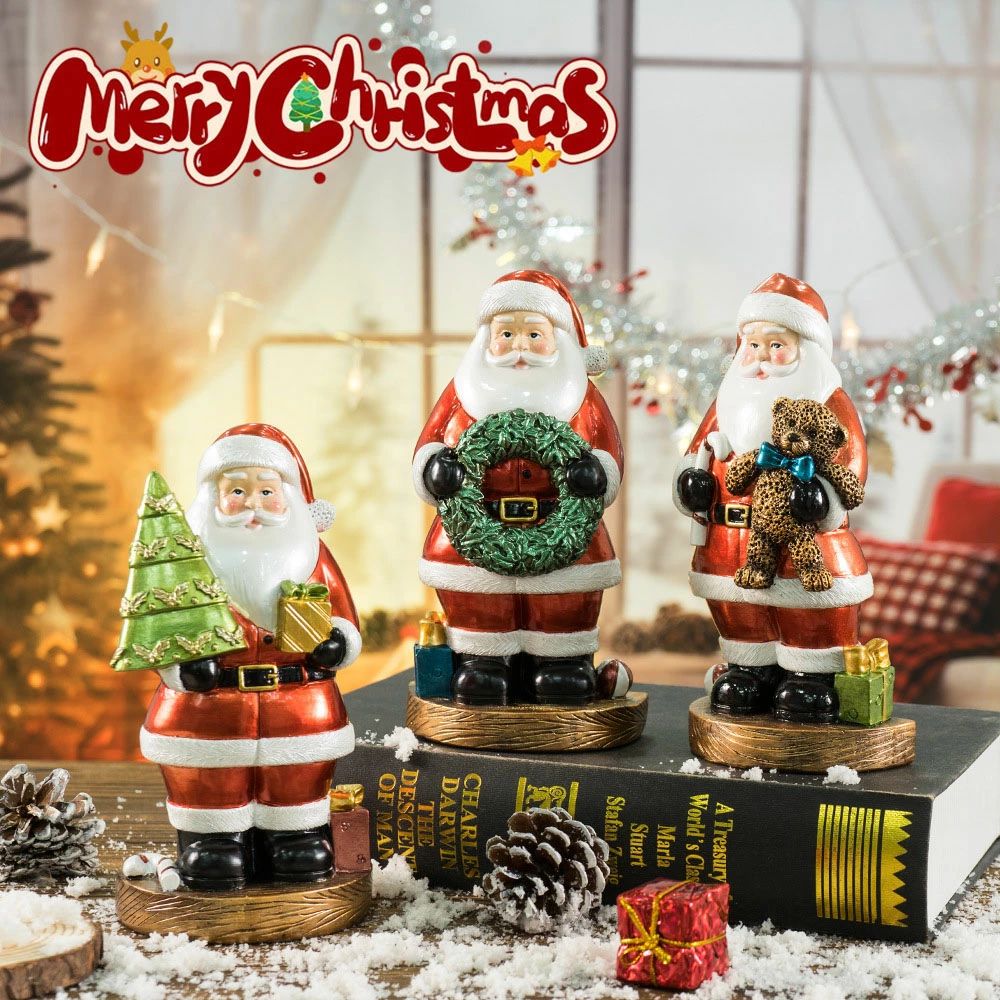 サンタクロース 置物 クリスマス飾り サンタクロース オーナメント サンタさん 人形 北欧風 クリスマス置物 立っているサンタ かわいい 卓上 玄関 アクセサリー サンタスタチュー 店舗 贈り物 雰囲気作り 緑 グリーン